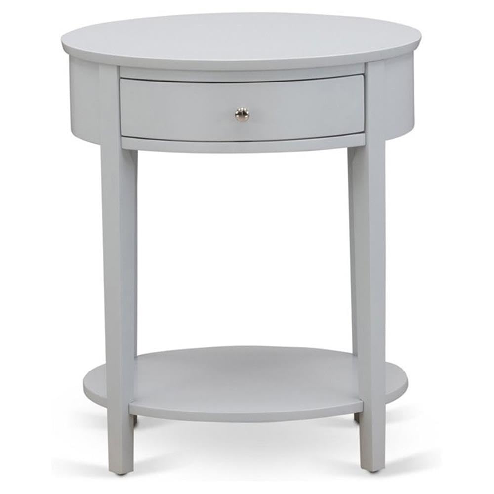 East West Furniture HI-14-ET Mid Century Nightstand with 1 Mid Century Modern Drawer, Stable and Sturdy Constructed - Urban Gray Finish